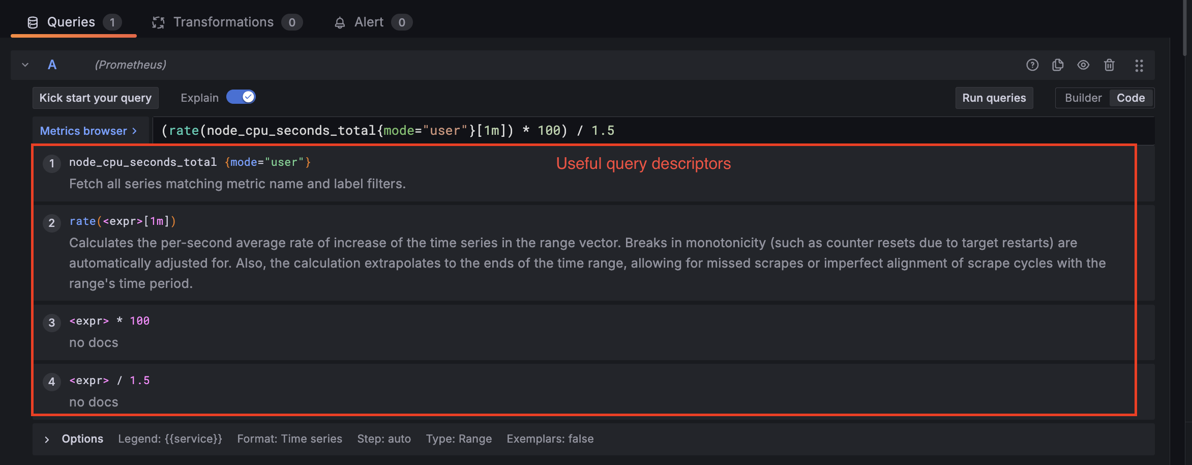 Query descriptors